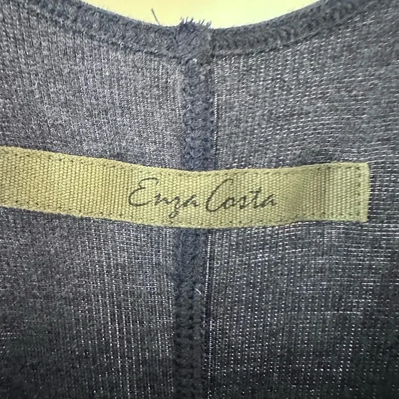 New ENZA COSTA Cashmere Silk Knit Midi Tank Dress Medium  Indigo Blue Navy - Picture 8 of 8